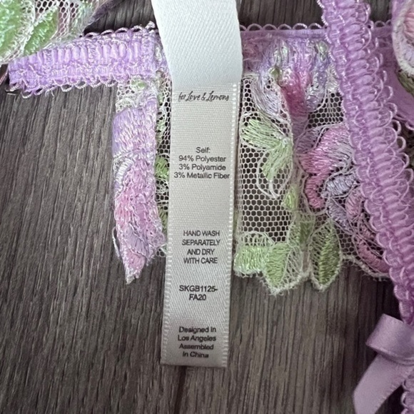 For Love & Lemons Bloom Lace Gater In Purple Size Extra Small - Picture 9 of 16